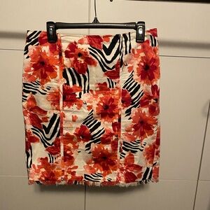 WHBM Zebra Floral Mini Skirt 8